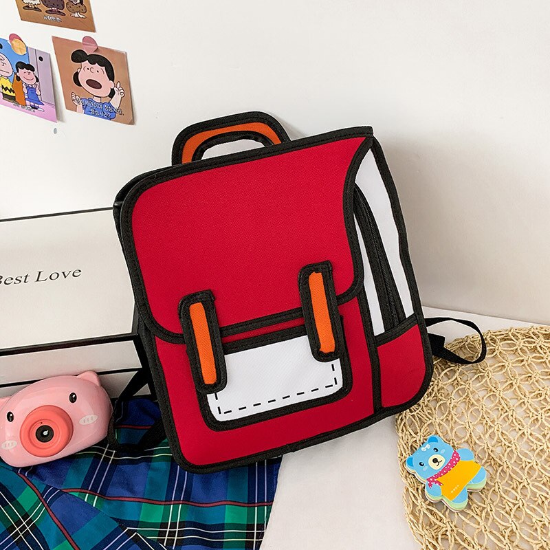 Cute 2D School Backpack